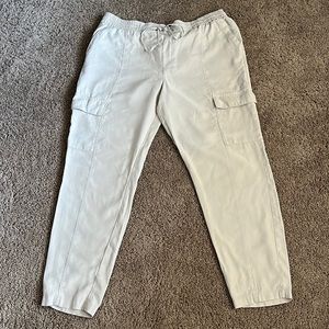 Khaki Cargo Drawstring Pants